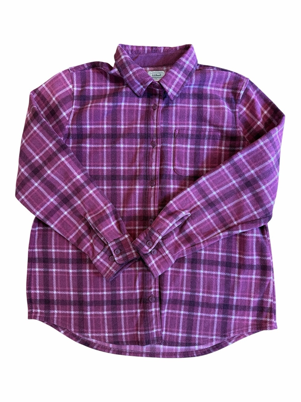 L.L. Bean Purple Plaid Button-Down Shirt